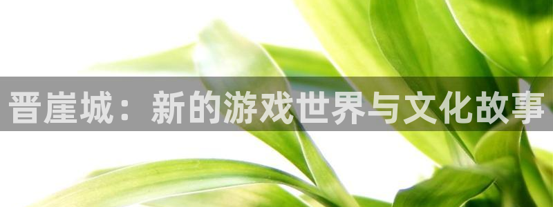 杜邦娱乐平台官网客服电话：晋崖城：新的游戏世界与文化故事